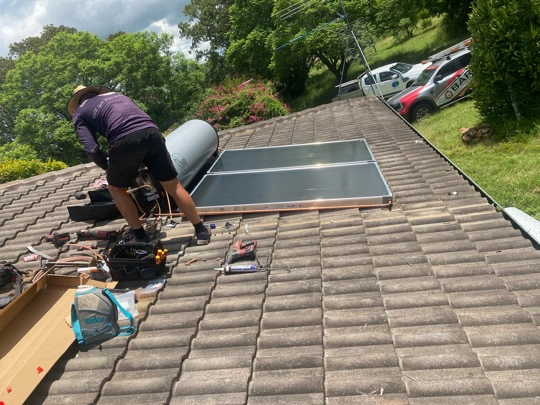 solar panels and hot water